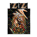 Personalized Wests Tigers Rugby Christmas Quilt Bed Set Holiday Mascot Graphic Art Festive Lights Bow