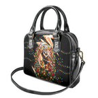 Personalized Wests Tigers Rugby Christmas Shoulder Handbag Holiday Mascot Graphic Art Festive Lights Bow