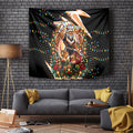 Personalized Wests Tigers Rugby Christmas Tapestry Holiday Mascot Graphic Art Festive Lights Bow