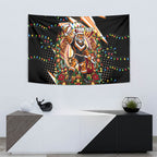 Personalized Wests Tigers Rugby Christmas Tapestry Holiday Mascot Graphic Art Festive Lights Bow