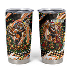 Personalized Wests Tigers Rugby Christmas Tumbler Cup Holiday Mascot Graphic Art Festive Lights Bow