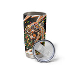 Personalized Wests Tigers Rugby Christmas Tumbler Cup Holiday Mascot Graphic Art Festive Lights Bow