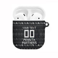 Personalized Penrith Panthers Christmas AirPods Case Australian Rugby Fans - Pixelated Ugly Xmas Pattern Mascot Santa
