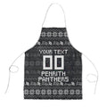 Personalized Penrith Panthers Christmas Apron Australian Rugby Fans - Pixelated Ugly Xmas Pattern Mascot Santa