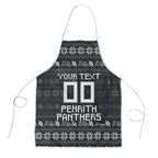 Personalized Penrith Panthers Christmas Apron Australian Rugby Fans - Pixelated Ugly Xmas Pattern Mascot Santa