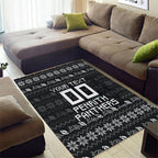 Personalized Penrith Panthers Christmas Area Rug Australian Rugby Fans - Pixelated Ugly Xmas Pattern Mascot Santa