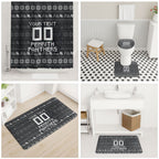 Personalized Penrith Panthers Christmas Bathroom Set Australian Rugby Fans - Pixelated Ugly Xmas Pattern Mascot Santa