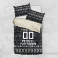 Personalized Penrith Panthers Christmas Bedding Set Australian Rugby Fans - Pixelated Ugly Xmas Pattern Mascot Santa