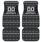 Personalized Penrith Panthers Christmas Car Mats Australian Rugby Fans - Pixelated Ugly Xmas Pattern Mascot Santa