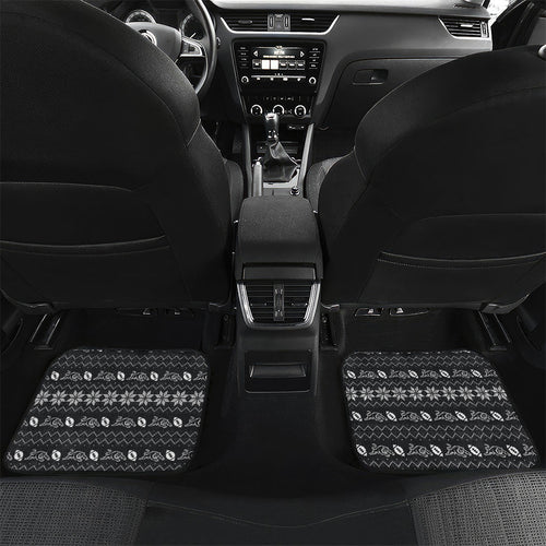 Personalized Penrith Panthers Christmas Car Mats Australian Rugby Fans - Pixelated Ugly Xmas Pattern Mascot Santa