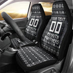 Personalized Penrith Panthers Christmas Car Seat Cover Australian Rugby Fans - Pixelated Ugly Xmas Pattern Mascot Santa