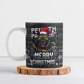Personalized Penrith Panthers Christmas Ceramic Mug Australian Rugby Fans - Pixelated Ugly Xmas Pattern Mascot Santa