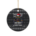 Penrith Panthers Christmas Ceramic Ornament Australian Rugby Fans - Pixelated Ugly Xmas Pattern Mascot Santa
