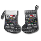 Penrith Panthers Christmas Stocking Australian Rugby Fans - Pixelated Ugly Xmas Pattern Mascot Santa