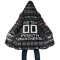 Personalized Penrith Panthers Christmas Cloak Australian Rugby Fans - Pixelated Ugly Xmas Pattern Mascot Santa