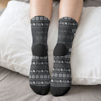 Personalized Penrith Panthers Christmas Crew Socks Australian Rugby Fans - Pixelated Ugly Xmas Pattern Mascot Santa
