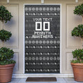 Personalized Penrith Panthers Christmas Door Cover Australian Rugby Fans - Pixelated Ugly Xmas Pattern Mascot Santa