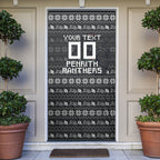 Personalized Penrith Panthers Christmas Door Cover Australian Rugby Fans - Pixelated Ugly Xmas Pattern Mascot Santa