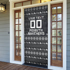 Personalized Penrith Panthers Christmas Door Cover Australian Rugby Fans - Pixelated Ugly Xmas Pattern Mascot Santa