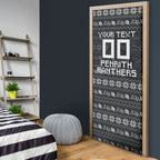 Personalized Penrith Panthers Christmas Door Cover Australian Rugby Fans - Pixelated Ugly Xmas Pattern Mascot Santa