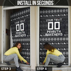 Personalized Penrith Panthers Christmas Door Cover Australian Rugby Fans - Pixelated Ugly Xmas Pattern Mascot Santa