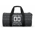 Personalized Penrith Panthers Christmas Duffle Bag Australian Rugby Fans - Pixelated Ugly Xmas Pattern Mascot Santa