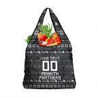 Personalized Penrith Panthers Christmas Grocery Bag Australian Rugby Fans - Pixelated Ugly Xmas Pattern Mascot Santa