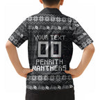 Personalized Penrith Panthers Christmas Hawaiian Shirt Australian Rugby Fans - Pixelated Ugly Xmas Pattern Mascot Santa