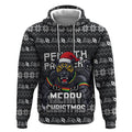 Personalized Penrith Panthers Christmas Hoodie Australian Rugby Fans - Pixelated Ugly Xmas Pattern Mascot Santa