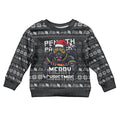 Personalized Penrith Panthers Christmas Kid Ugly Christmas Sweater Australian Rugby Fans - Pixelated Ugly Xmas Pattern Mascot Santa