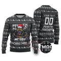 Personalized Penrith Panthers Christmas Ugly Christmas Sweater Australian Rugby Fans - Pixelated Ugly Xmas Pattern Mascot Santa