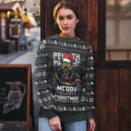 Personalized Penrith Panthers Christmas Ugly Christmas Sweater Australian Rugby Fans - Pixelated Ugly Xmas Pattern Mascot Santa