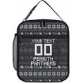 Personalized Penrith Panthers Christmas Lunch Bag Australian Rugby Fans - Pixelated Ugly Xmas Pattern Mascot Santa