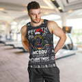 Personalized Penrith Panthers Christmas Men Tank Top Australian Rugby Fans - Pixelated Ugly Xmas Pattern Mascot Santa