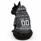 Personalized Penrith Panthers Christmas Pet Hoodie Australian Rugby Fans - Pixelated Ugly Xmas Pattern Mascot Santa