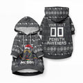 Personalized Penrith Panthers Christmas Pet Hoodie Australian Rugby Fans - Pixelated Ugly Xmas Pattern Mascot Santa