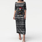 Personalized Penrith Panthers Christmas Puletasi Australian Rugby Fans - Pixelated Ugly Xmas Pattern Mascot Santa