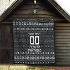 Personalized Penrith Panthers Christmas Quilt Australian Rugby Fans - Pixelated Ugly Xmas Pattern Mascot Santa