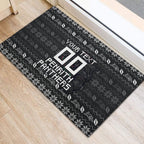 Personalized Penrith Panthers Christmas Rubber Doormat Australian Rugby Fans - Pixelated Ugly Xmas Pattern Mascot Santa