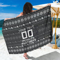 Personalized Penrith Panthers Christmas Sarong Australian Rugby Fans - Pixelated Ugly Xmas Pattern Mascot Santa