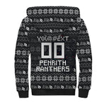 Personalized Penrith Panthers Christmas Sherpa Hoodie Australian Rugby Fans - Pixelated Ugly Xmas Pattern Mascot Santa