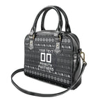 Personalized Penrith Panthers Christmas Shoulder Handbag Australian Rugby Fans - Pixelated Ugly Xmas Pattern Mascot Santa