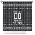 Personalized Penrith Panthers Christmas Shower Curtain Australian Rugby Fans - Pixelated Ugly Xmas Pattern Mascot Santa