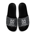 Personalized Penrith Panthers Christmas Slide Sandals Australian Rugby Fans - Pixelated Ugly Xmas Pattern Mascot Santa