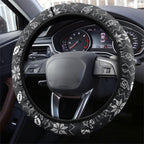 Penrith Panthers Christmas Steering Wheel Cover Australian Rugby Fans - Pixelated Ugly Xmas Pattern Mascot Santa