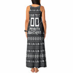 Personalized Penrith Panthers Christmas Tank Maxi Dress Australian Rugby Fans - Pixelated Ugly Xmas Pattern Mascot Santa