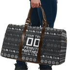 Personalized Penrith Panthers Christmas Travel Bag Australian Rugby Fans - Pixelated Ugly Xmas Pattern Mascot Santa