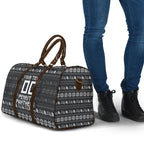 Personalized Penrith Panthers Christmas Travel Bag Australian Rugby Fans - Pixelated Ugly Xmas Pattern Mascot Santa