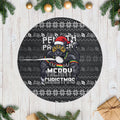 Penrith Panthers Christmas Tree Skirt Australian Rugby Fans - Pixelated Ugly Xmas Pattern Mascot Santa