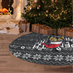 Penrith Panthers Christmas Tree Skirt Australian Rugby Fans - Pixelated Ugly Xmas Pattern Mascot Santa